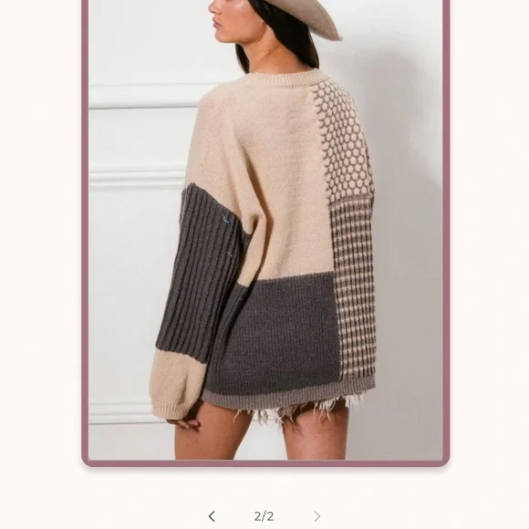 BiBiColorblock Patchwork Sweater - Picture 2 of 2